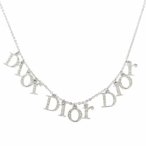 ❌SOLD❌VINTAGE DIOR Silver Rhinestone Choker AUTHEN - Picture 2 of 10